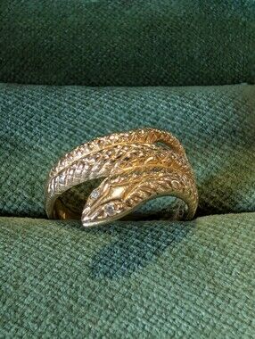 Vintage 14k Gold Coiled Snake Ring - Size 5.5